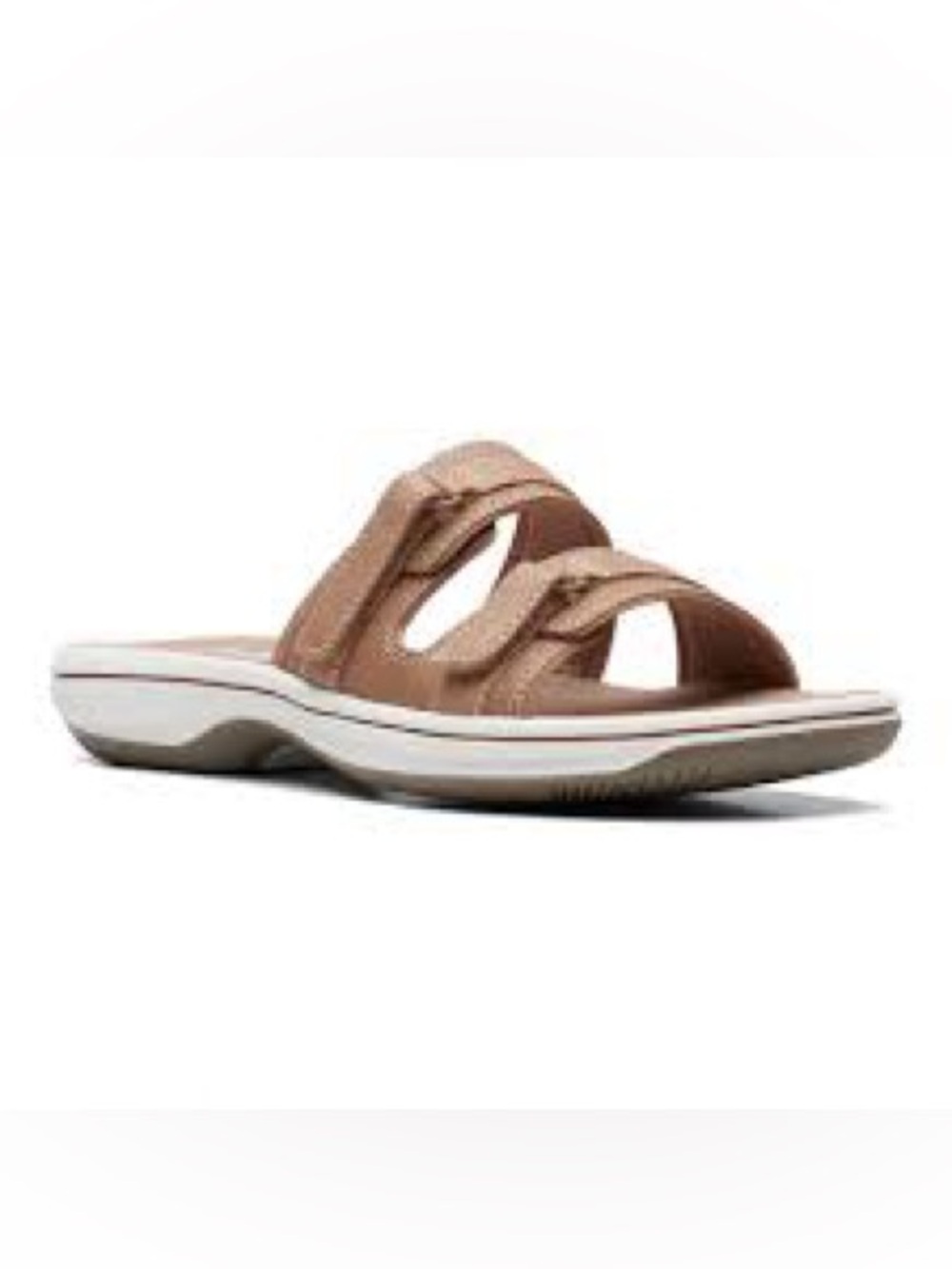 Clarks® Cloudsteppers Breeze Piper Women's Slide Sandals 8 Tan NEW - Picture 9 of 13